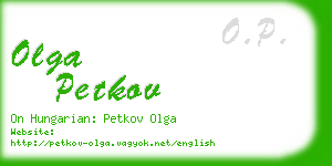 olga petkov business card